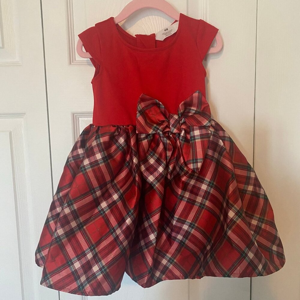 H&M holiday plaid dress 2T